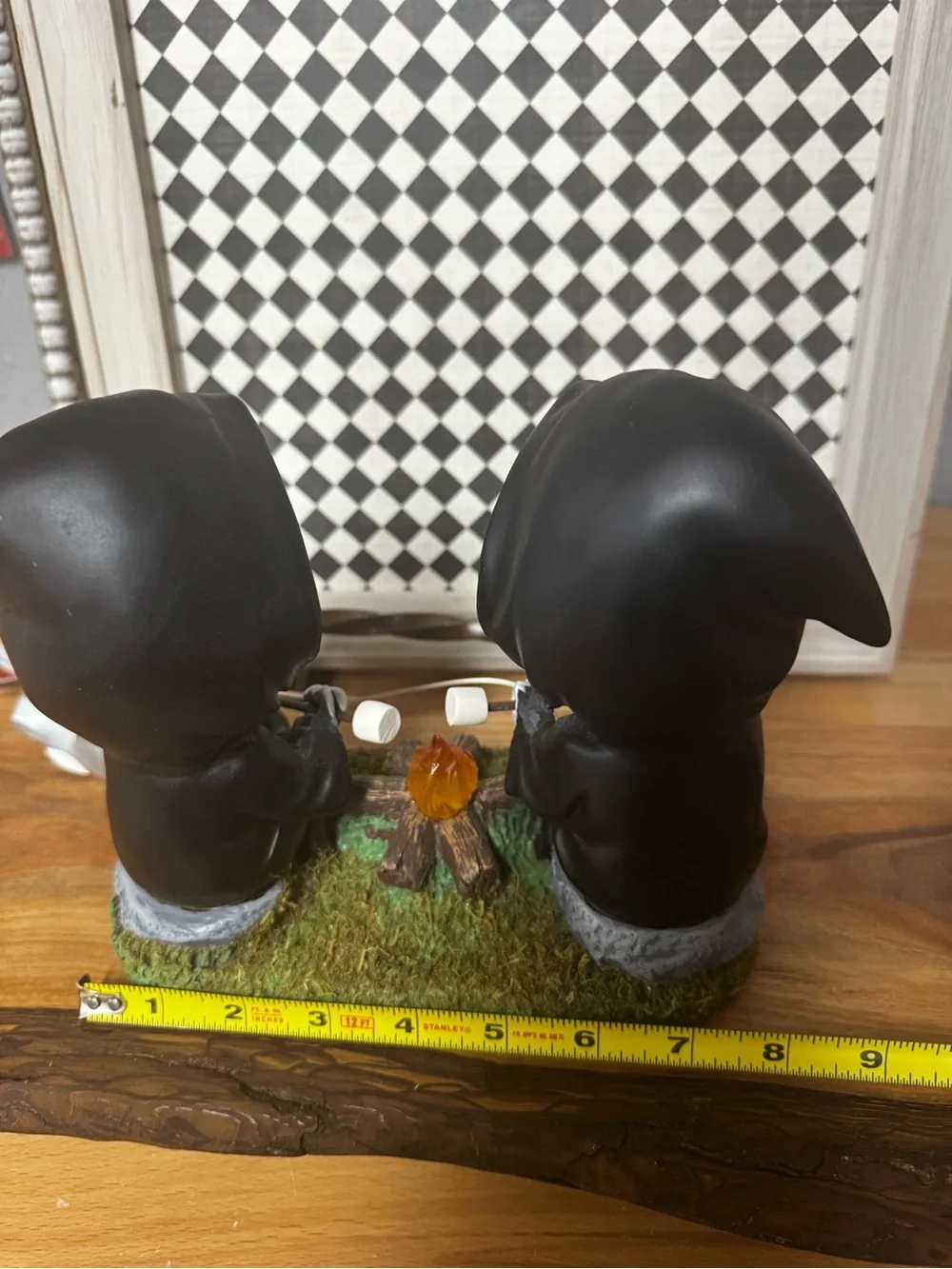 Black and White Grim Reaper Marshmallow Roasting Figurine - Home Accents